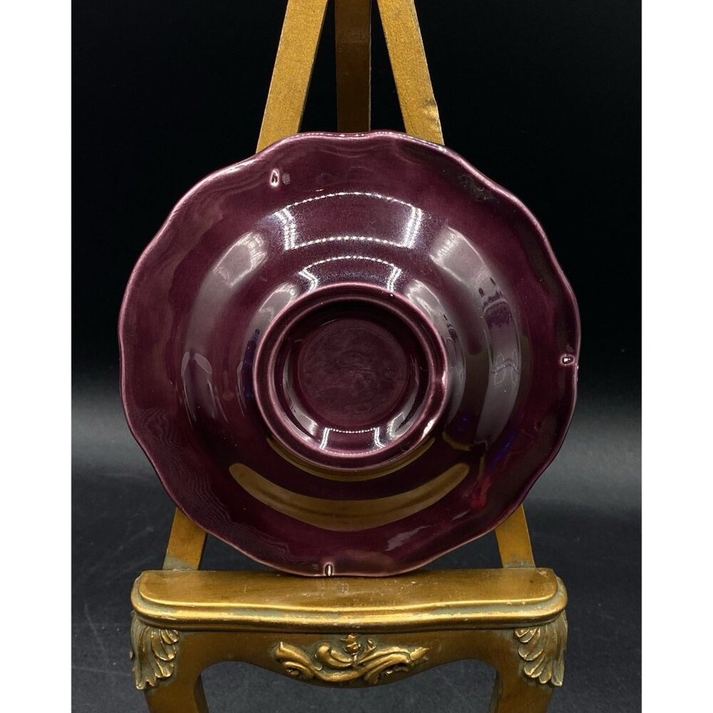 St Clement Pottery Maroon Loterie Nationale Ashtray France Dish Vintage - Picture 2 of 5